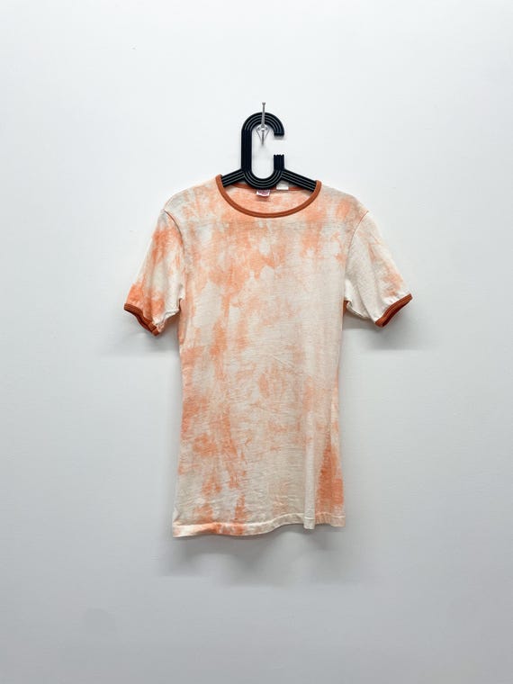 1970s Vintage Levi's Orange Tie Dye Ringer T-Shirt - image 1