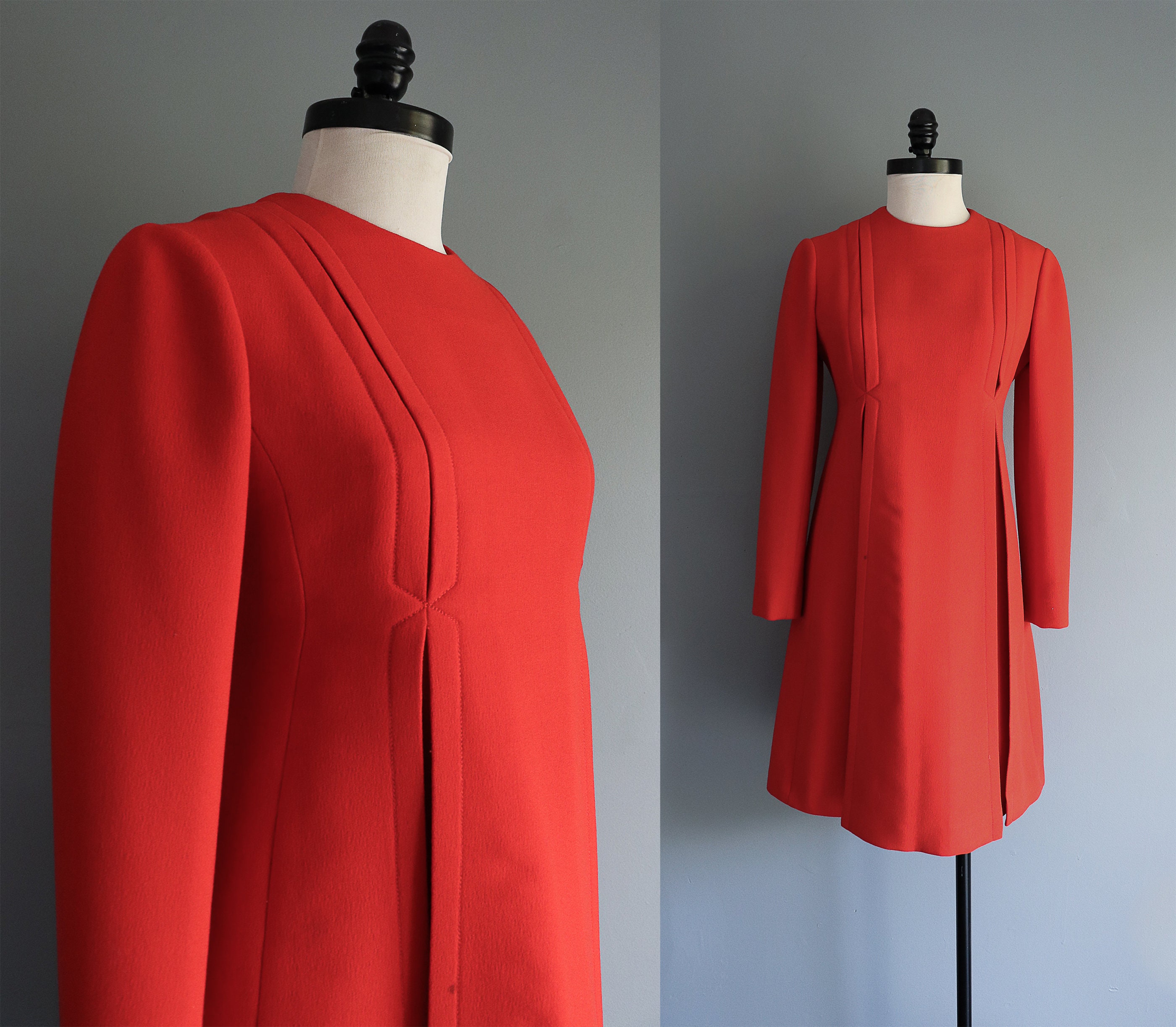 1960s Vintage Geoffrey Beene Designer Bright Red Wool Mod | Etsy