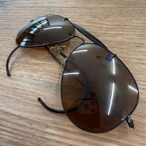 1990s Vintage Ray-Ban All Black Aviator Sunglasses Made in USA by Bauch & Lomb 1998