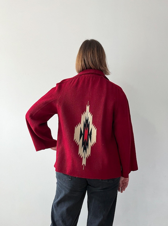 1950s Vintage Chimayo Southwest Woven Wool Jacket… - image 1