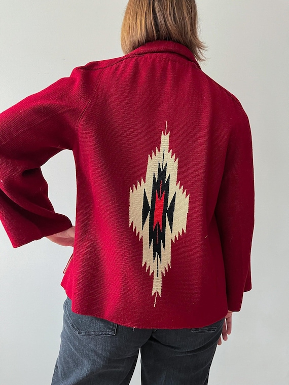 1950s Vintage Chimayo Southwest Woven Wool Jacket… - image 6