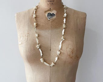 1970s Vintage Abalone Natural Shell Necklace