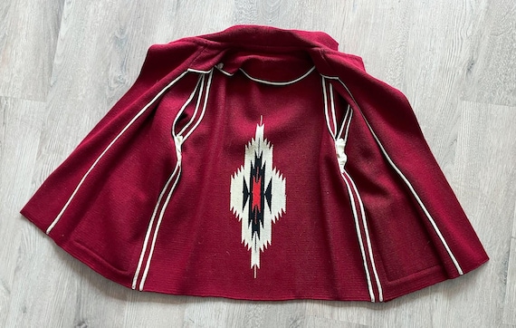 1950s Vintage Chimayo Southwest Woven Wool Jacket… - image 12