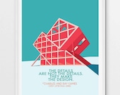 Charles Ray Eames quote poster, mid-century modern wall art, instant download