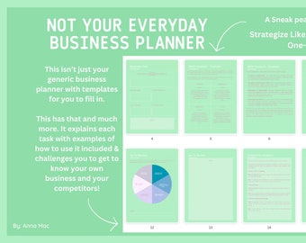 Business Planner with Competitor Research, Business Boost, SEO Guide, and Social Media Tips. Top Business guide. Digital Download