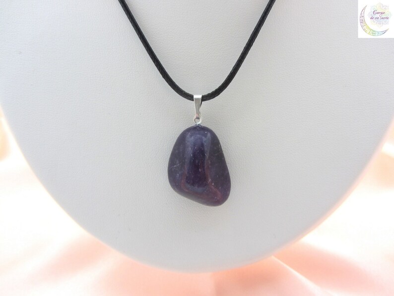Natural Lepidolite Pendant – calming stone, handmade healing crystal jewelry image 5
