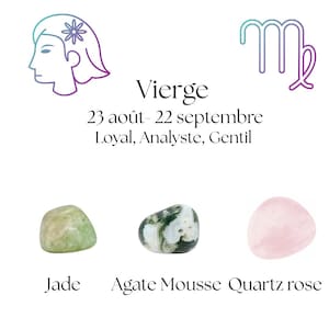 Tumbled Stone Trio for Virgoswith Jade, Moss Agate and Rose Quartz