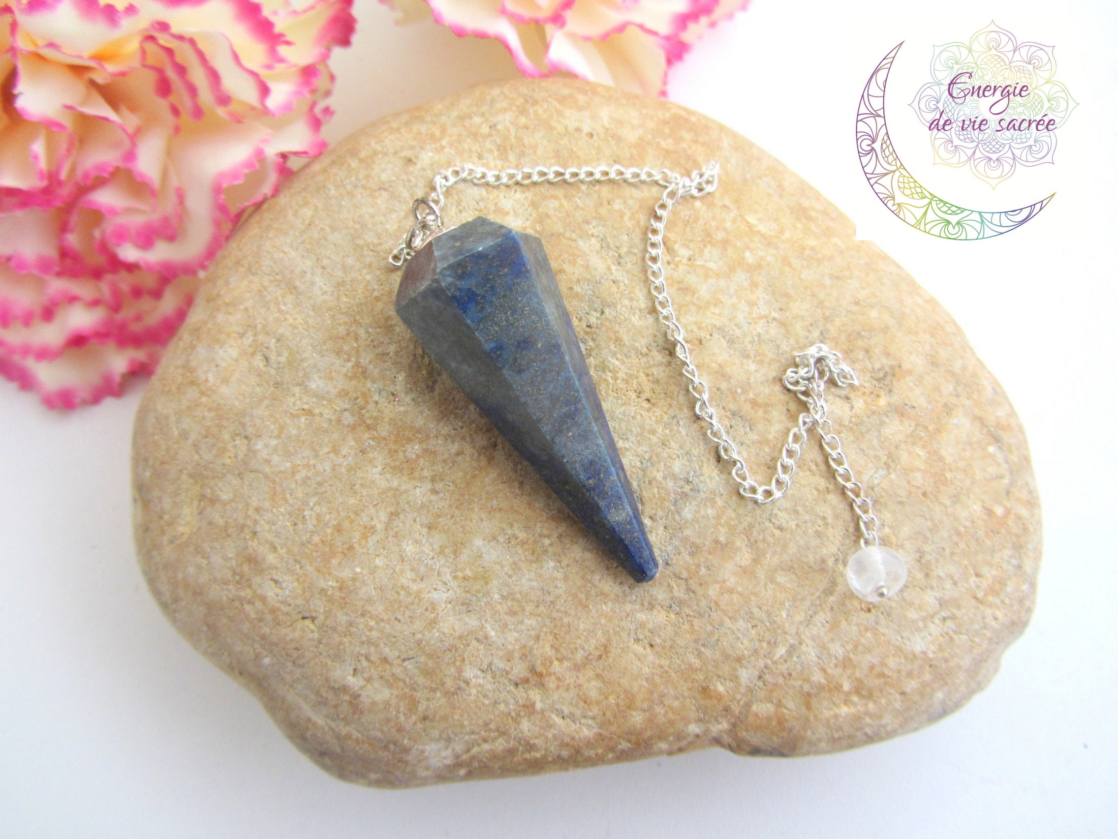 Pendule Lapis Lazuli, Guérison Protection, Intuition Méditation, Pierre, Cadeau Homme, Femme, Fait M