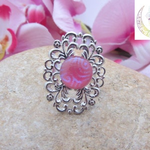 Dichroic glass pink ring