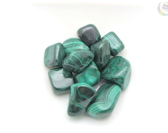 Malachite rolled stone, quality AA, 15-25 mm