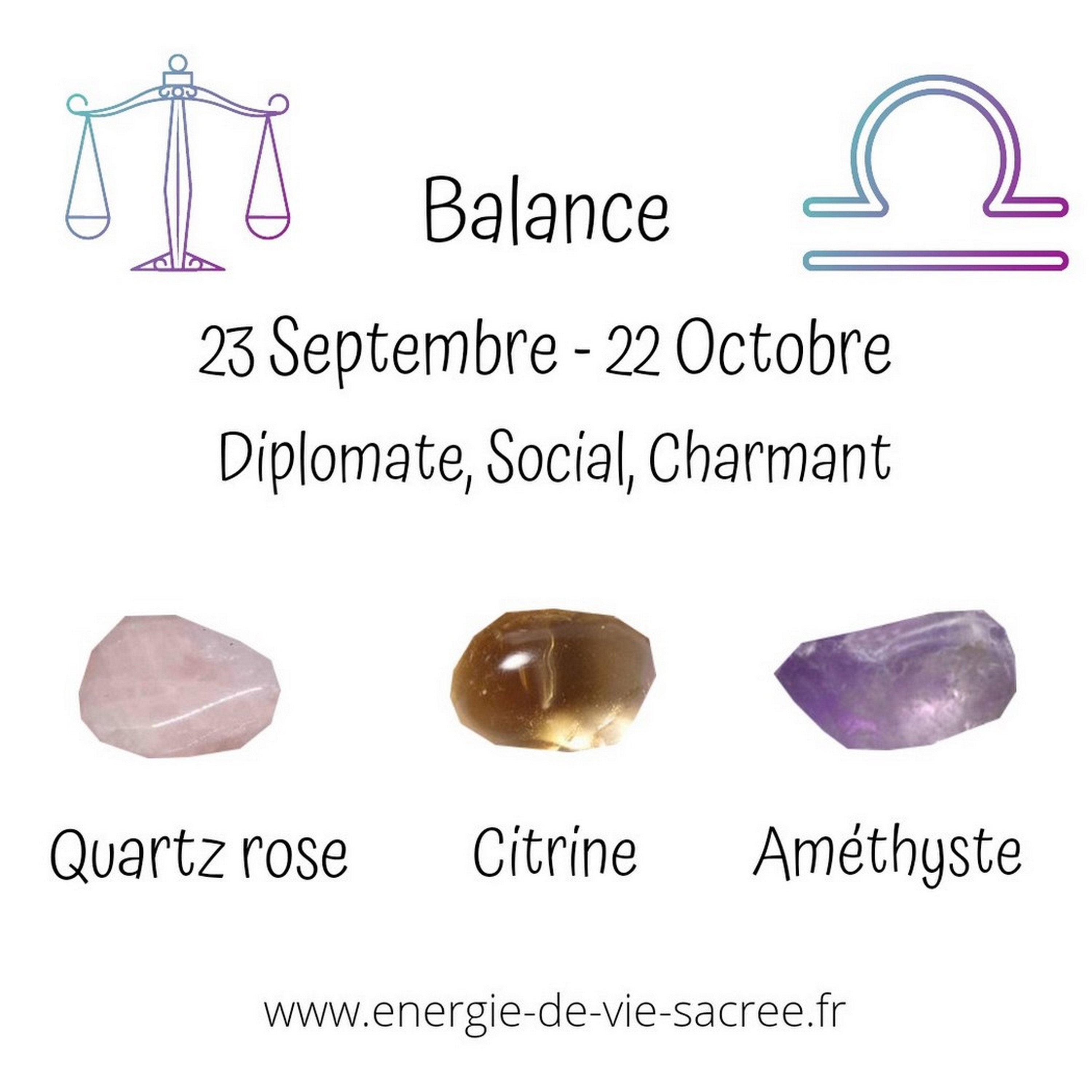 Pierres Pour Les Balances, Ensemble de Pierre, Améthyste, Citrine, Quartz Rose, Pierres Roulées