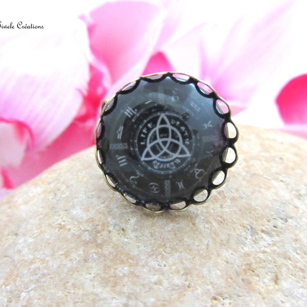 Bague wicca triquetra, réglable