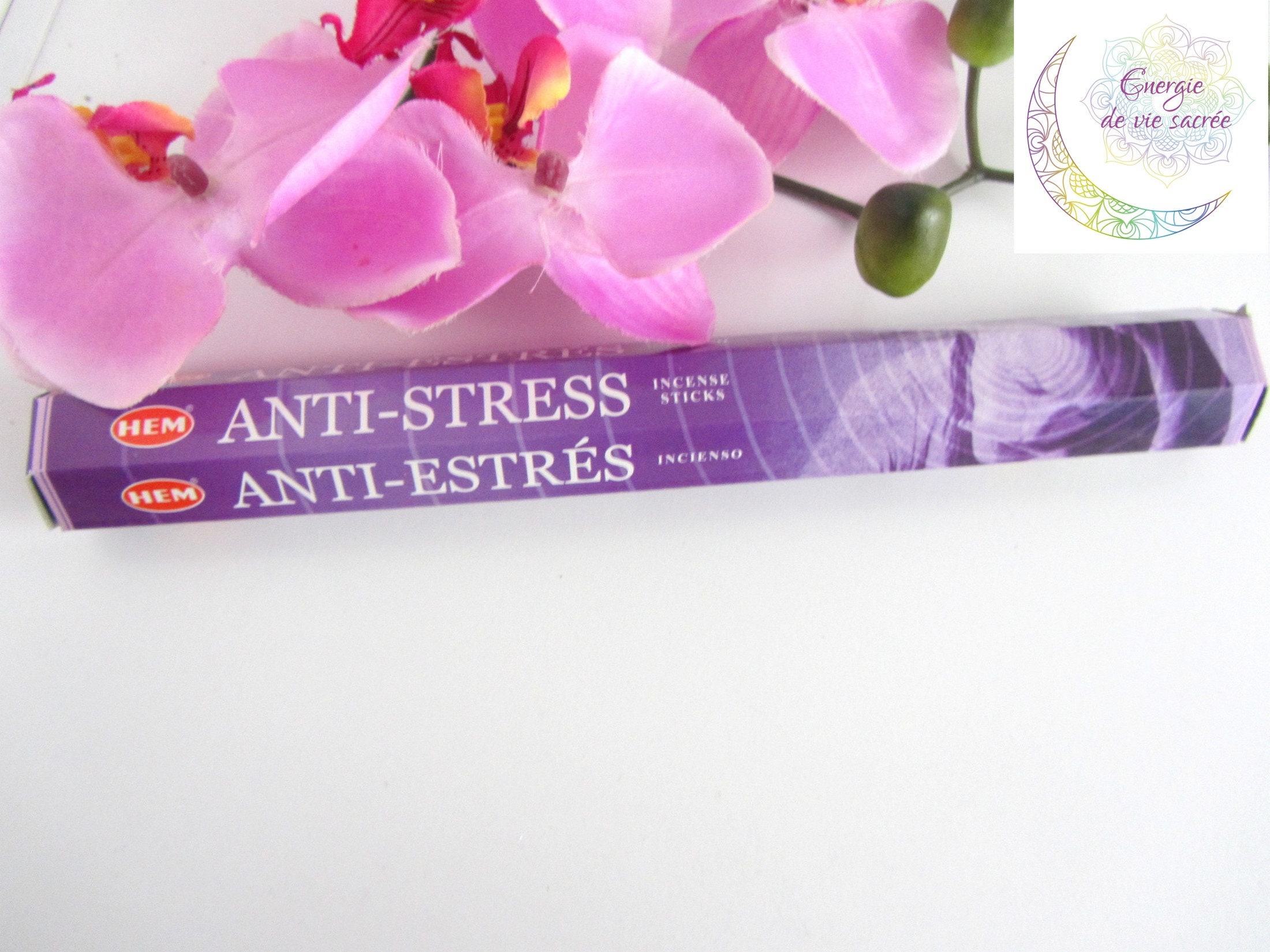 Encens Anti Stress, Encens Naturel d'inde Boîte de 20 Bâtonnets, Krishan