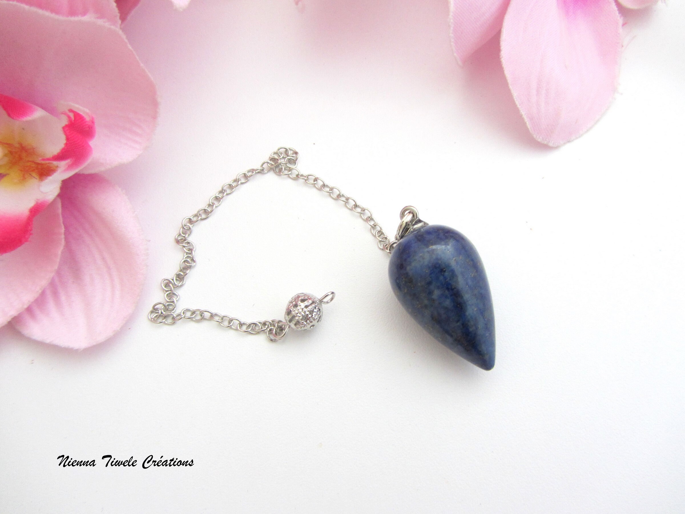Pendule Lapis Lazuli, Guérison Protection, Intuition Méditation, Pierre, Cadeau Homme, Femme, Fait M
