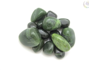Jade Nephrite tumbled stone, grade AA,
