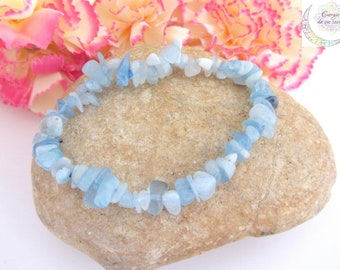 Aquamarine bracelet, quality AA chip beads