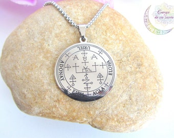 Archangel Uriel necklace – engraved pendant, simple or magnetized