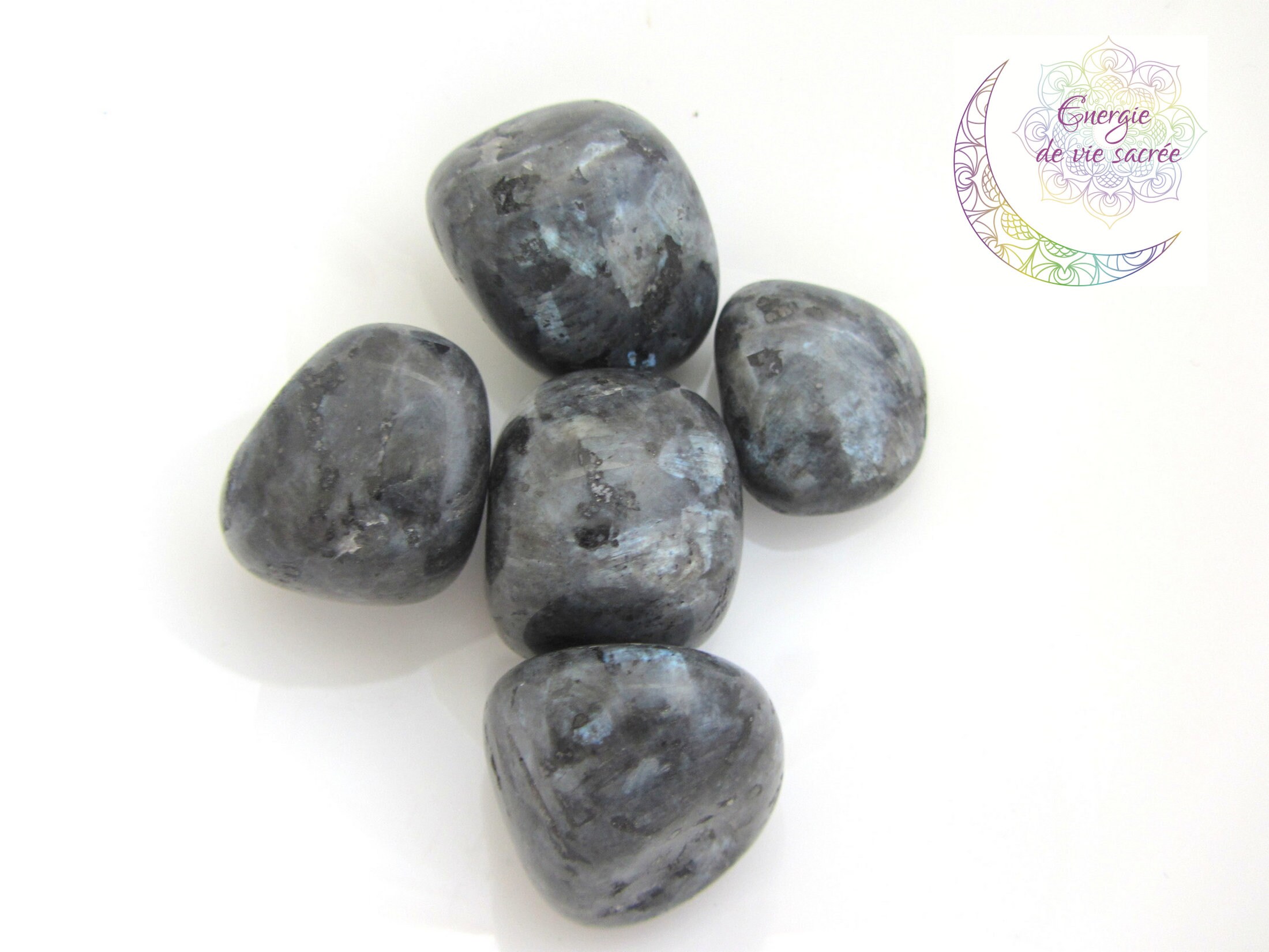 Larvikite Pierre Roulée, 20-30mm, de Spiritualité, Compréhension et Émotions