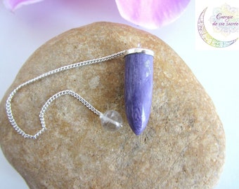 Charoite pendulum, point shape, divination