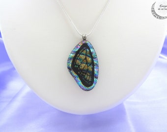 Dichroic glass pendant fairy wing