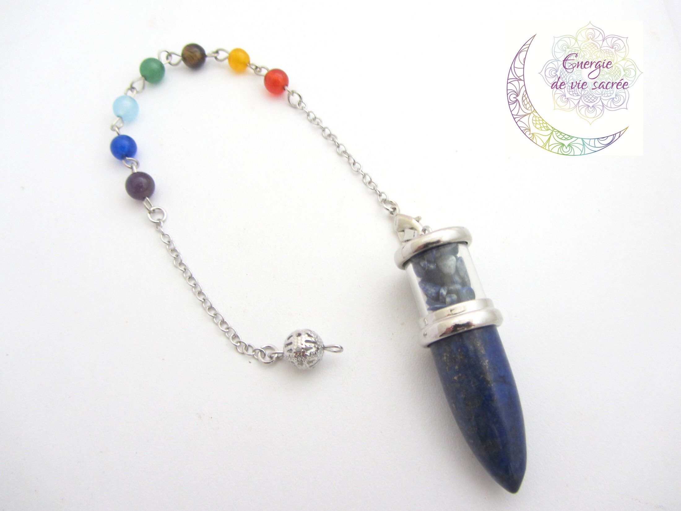 Pendule Lapis Lazuli, Pierre Naturelle Radiesthésie, Reiki Méditation, Pour Homme, Femme