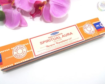 Incenso Satya Spiritual Aura, Incenso Natural da Índia, Caixa com 12 varetas