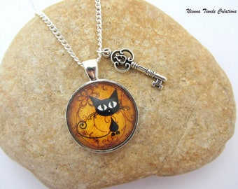 Halloween cat necklace