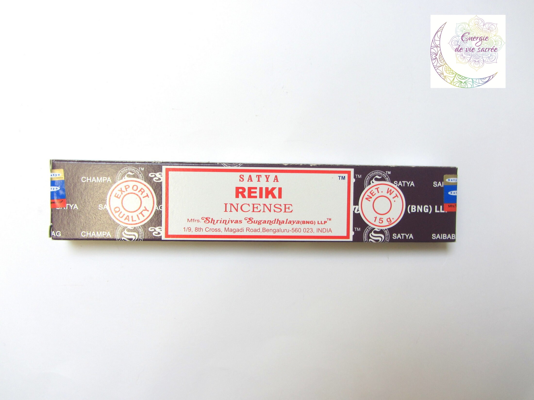 Encens Reiki Satya, Encens Naturel d'inde, Boîte de 12 Bâtonnets