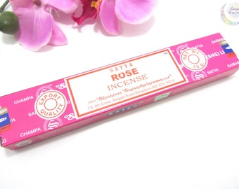 Incenso Satya Rosa, Incenso Natural da Índia, Caixa com 12 varetas