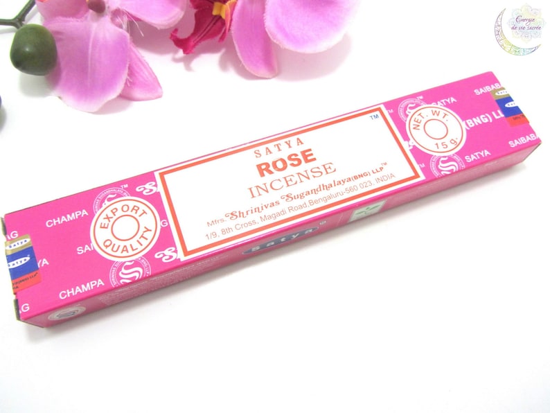 encens rose de la marque satya vue de dessus