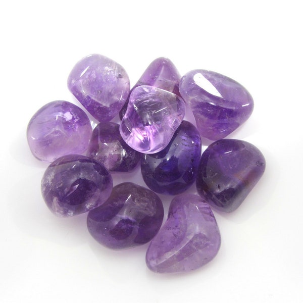 Amethyst tumbled stone, AB quality