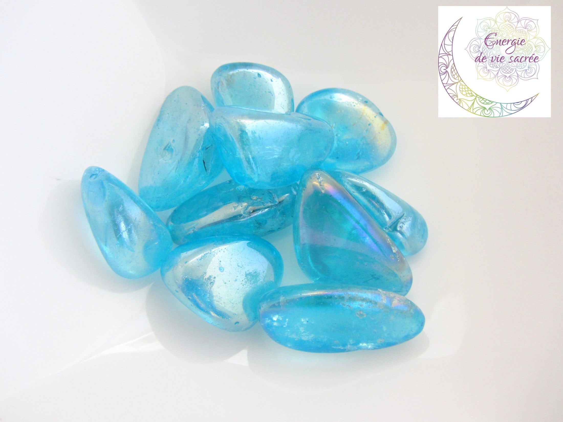 Aqua Aura Bleue, Pierre Roulée 20 à 30mm, Qualité Extra, Écoute Intérieure, Sagesse, Protection