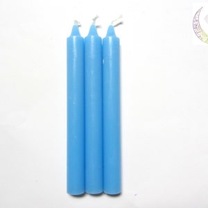 Blue candle unscented, paraffin, 100% cotton wick