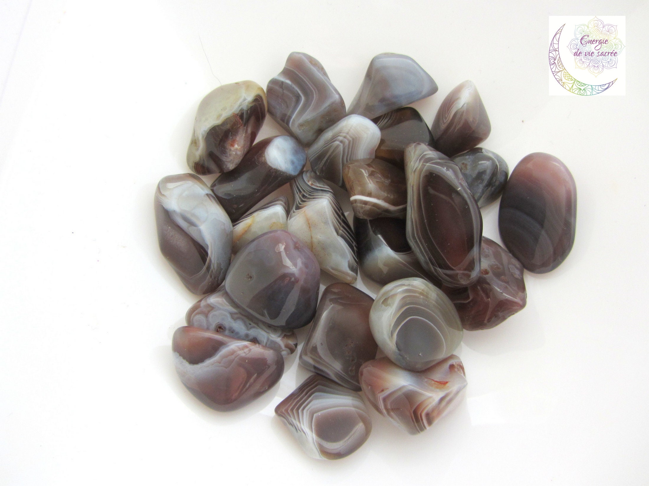 Agate Du Botswana, Pierre Qualité A, Roulée, Équilibre Émotionnel, Addictions Tabac, Anti Stress