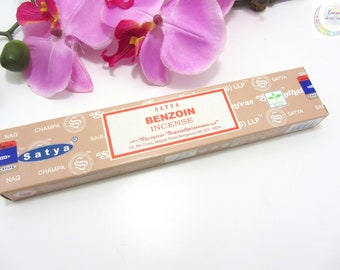 Incenso de Benzoin Satya, Incenso Natural da Índia, Caixa com 12 varetas