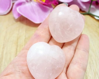 Rose Quartz Heart 40mm – Natural Love Crystal,  Stone of Tenderness and Peace