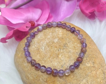 Super Seven A+, Sacred Stone Cacoxenite, High Vibration Crystal Jewelry, Natural Gemstone Bracelet