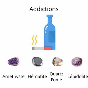 Addictions, set of 4 tumbled stone