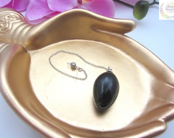 Schwarzes Obsidian-Ei-Pendel – Wahrsagerei und Energieschutz