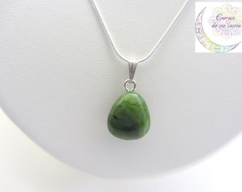 Nephrite jade pendant, natural stone
