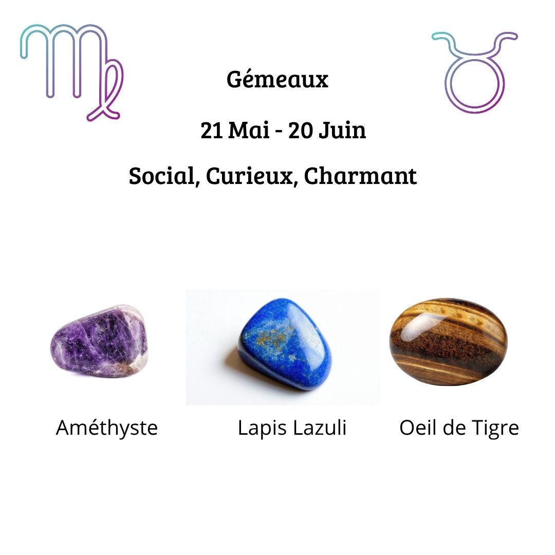 Gemini Zodiac Stones – Amethyst, Lapis Lazuli & Tiger Eye