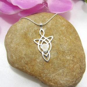 Celtic moonstone necklace terling silver