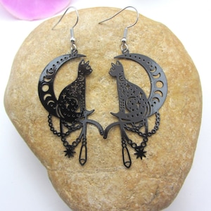 Unique Black Cat Jewelry - Cute earrings
