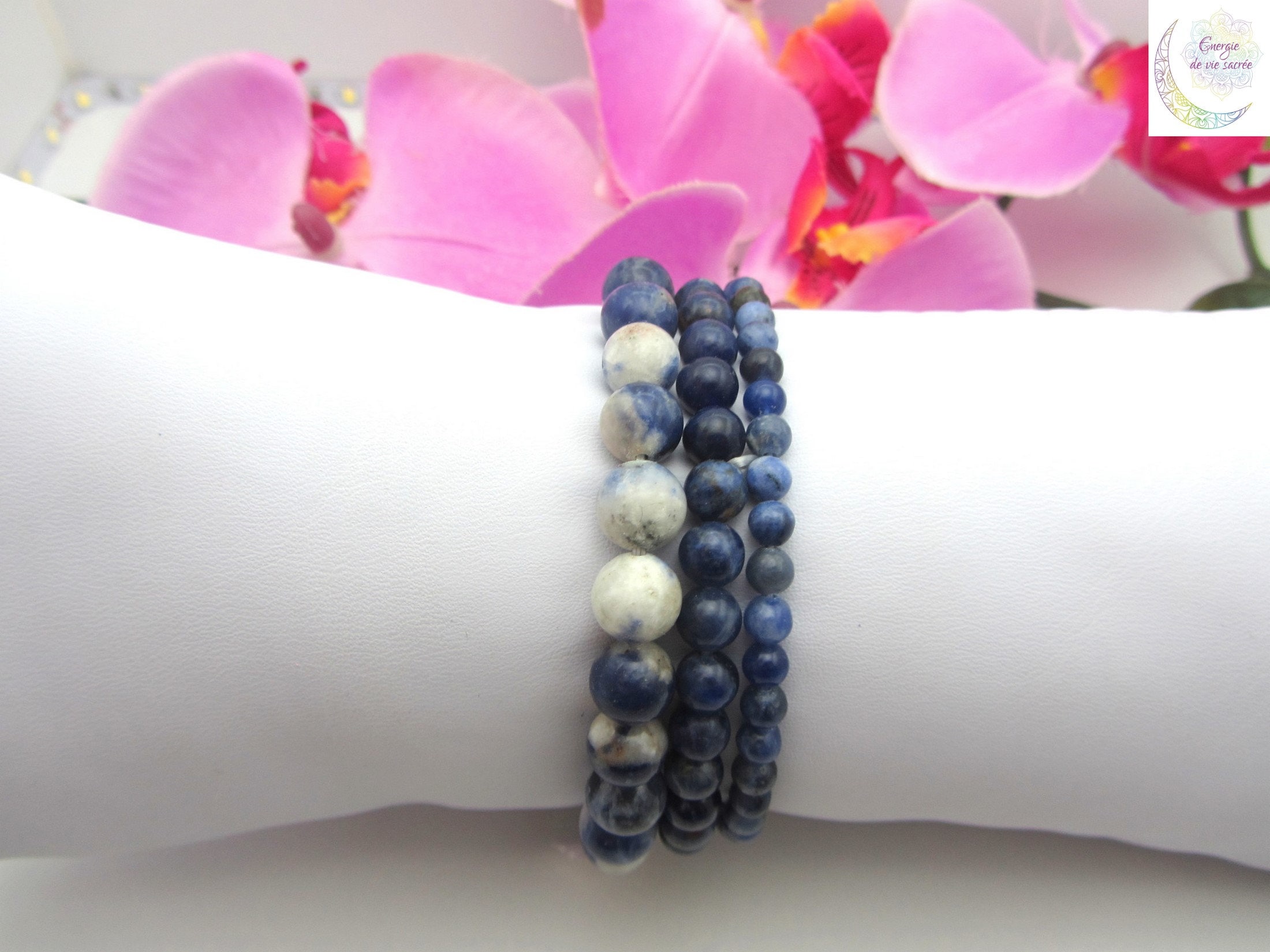 Sodalite bracelet 8, 6 et 4 mm