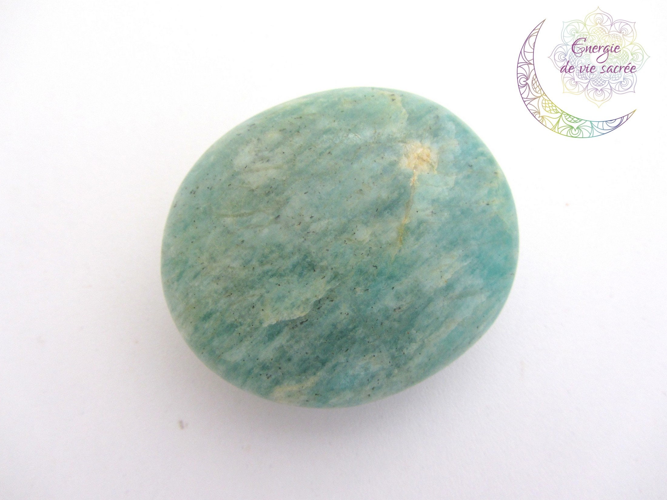 Galet en Amazonite, Pierre Naturelle, Qualité A, 161 G de Bonheur et d'amour