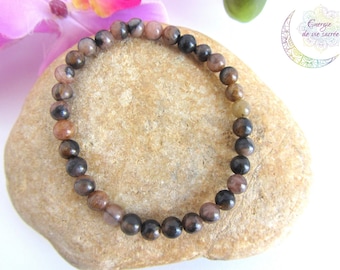 Natural Chiastolite Bracelet AA 6mm 8mm, Andalusite Cross Stone Bracelet, Genuine Gemstone Bracelet, Protection Jewelry