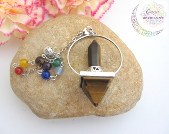 Tiger’s Eye Pyramid Pendulum – Natural Stone for Divination, Dowsing and Energy Protection