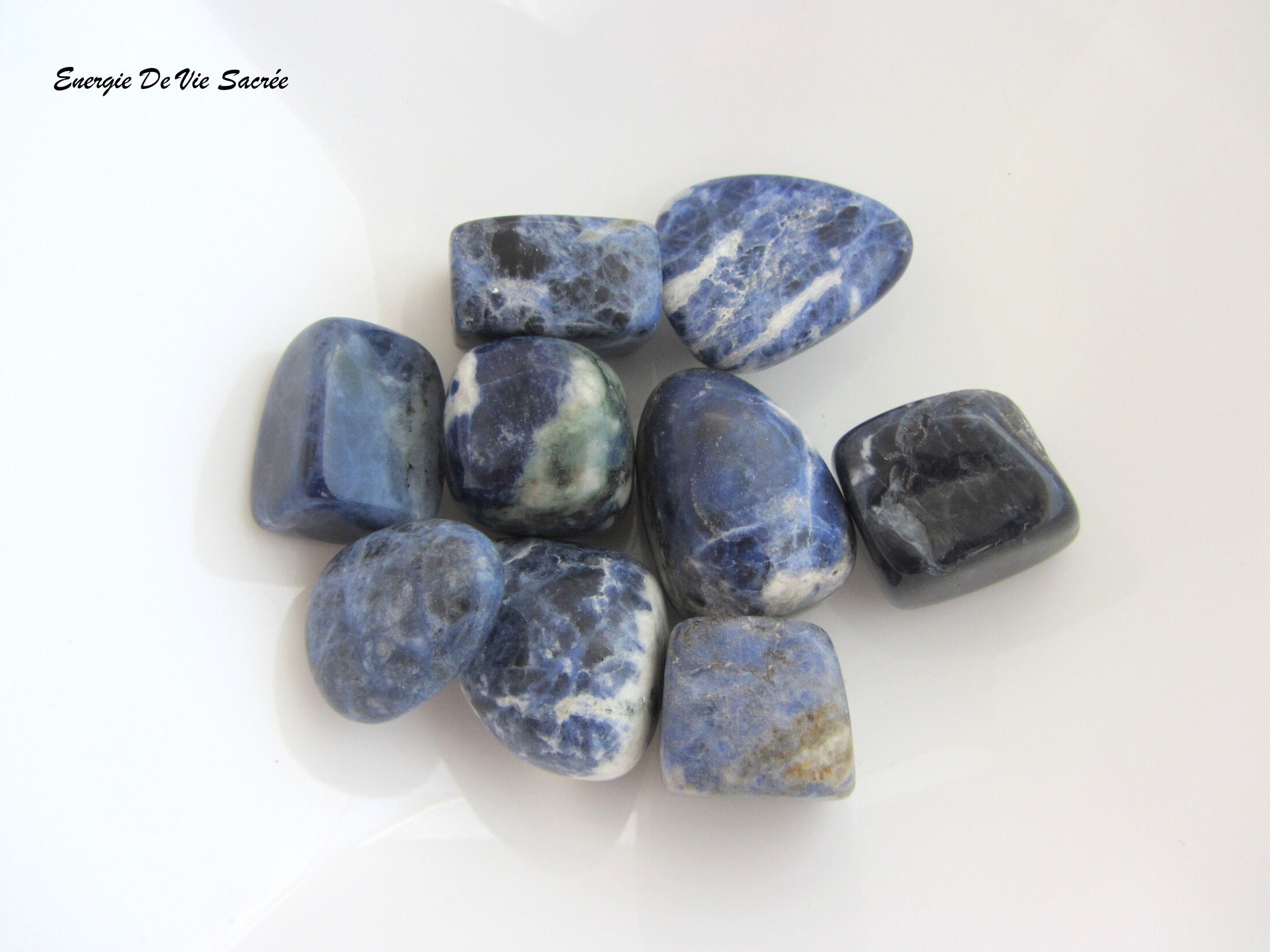 Sodalite, Pierre Roulée 10 - 30 mm, Qualité A, d'apaisement, Réconfort, Insomnie, Estime de Soi