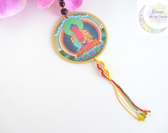 Colgante de espejo retrovisor Amitabha – Amuleto decorativo para coche – Estilo budista espiritual