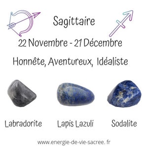 Set of tumbled stone for sagittarians